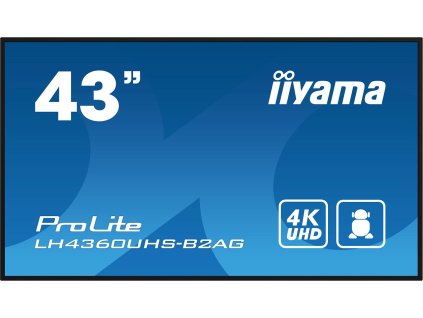 43" iiyamaLH4360UHS-B2AG:VA,4K UHD,Android,24/7