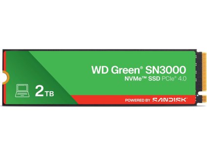WD GREEN SSD 2TB SN3000 Powered by SanDisk, PCIe Gen4x4, M.2 2280, (R:5000/W:4200 MB/s)