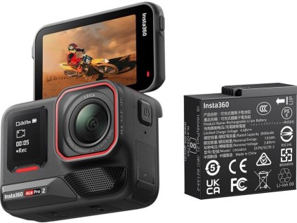 Insta360 Ace Pro 2 akční kamera, snímač 1/1,3", optika Leica, dotykový 2,5" displej, 8K při 30 FPS + akumulátor