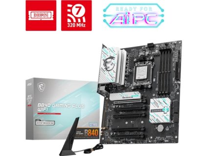 MSI MB Sc AM5 B840 GAMING PLUS WIFI, AMD B840, 4xDDR5, 1xHDMI, WiFi, ATX