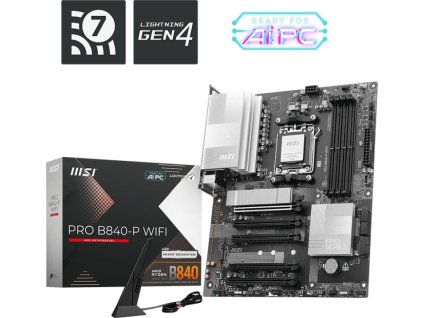 MSI MB Sc AM5 PRO B840-P WIFI, AMD B840, 4xDDR5, 1xHDMI, WiFi, ATX