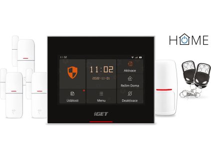 iGET HOME X5 Advanced - Domovní Wi-Fi smart alarm s LCD, kompletní set, podpora Tuya