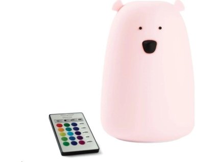 Rabbit & Friends Dotyková lampička medvídek s ovládáním | růžová