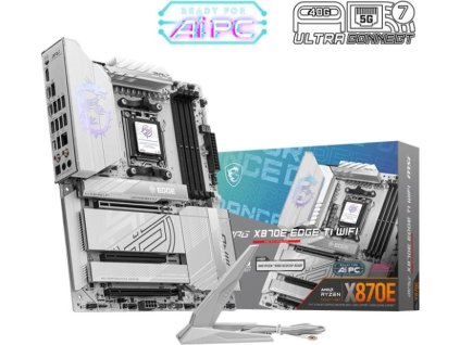 MSI MB Sc AM5 MAG MPG X870E EDGE TI WIFI, AMD X870E, 4xDDR5, 2xUSB4, 1xHDMI, WiFi, ATX