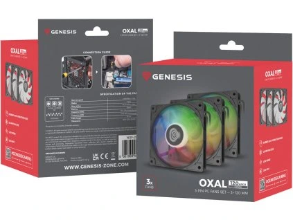 package Oxal 120 ARGB 3 pack black s