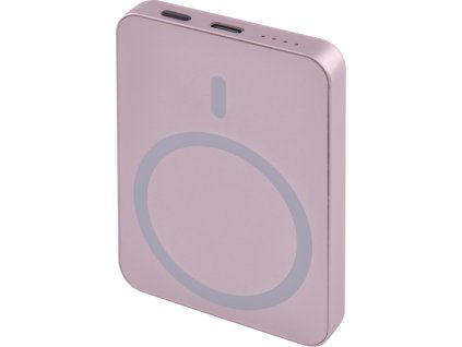 EMOS POWERBANKA WI 522, bezdrátové nabíjení 20W, 5.000mAh, LOSOSOVÁ, 1xUSB-C