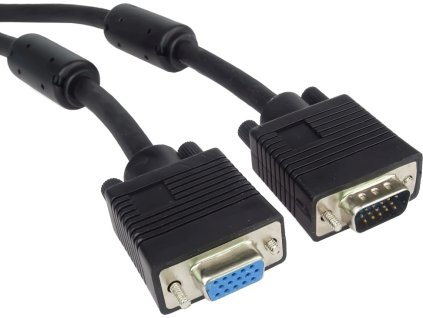 Predlžovací kábel PREMIUMCORD VGA 20 m (HD15M/F, dvojité tienenie, feritové jadrá)