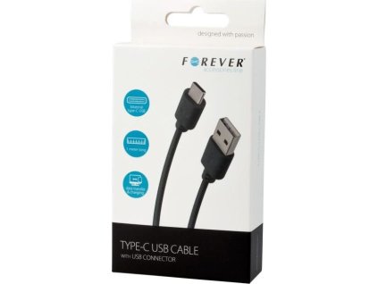 Datový kabel Forever USB/USB-C 1m 1A černý