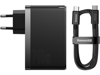 Baseus GaN5 Pro rychlonabíjecí adaptér 2x USB-C + USB-A 140W černá
