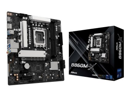 ASRock MB Sc LGA1851 B860M-X, Intel B860, 2xDDR5, 1xDP, 1xHDMI, mATX