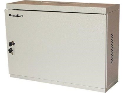 XtendLan 19" nástěnný vertikální rozvaděč 3U 540x180, plné dveře, šedý