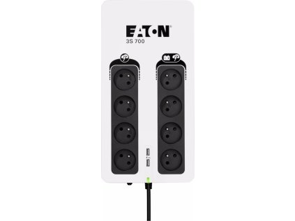 Eaton 3S 700 FR, UPS 700VA/420W, 8 zásuviek (4 zálohované), USB, 2x USB nabíjanie, slovenské zásuvky