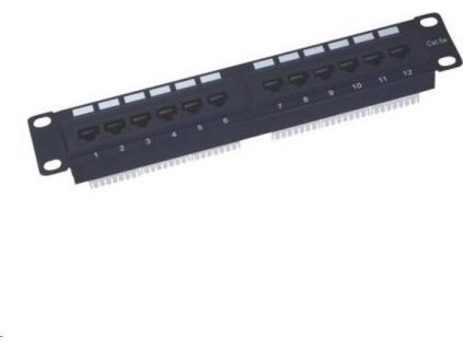 10" Patch panel XtendLan 12portový, UTP, Cat5E, krone, čierny