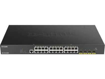 D-Link DGS-1250-28XMP 28-portový gigabitový inteligentný PoE switch, 24x GbE PoE+, 4x SFP+, PoE 370W