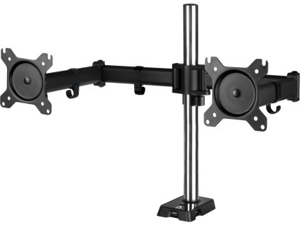 Stolný držiak ARCTIC Z2 (Gen3) pre 2x LCD do 34", nosnosť 2x15 kg, 4x USB HUB, čierny