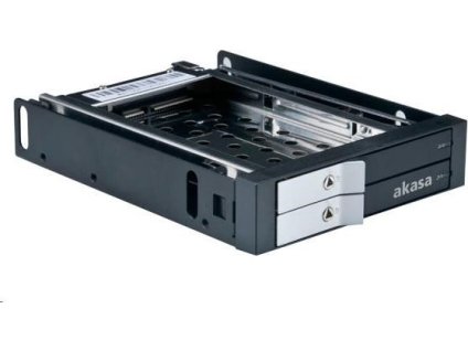 AKASA HDD box Lokstor M21, 2x 2.5" SATA HDD/SSD do 3.vnútorná poloha 5", čierna