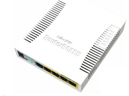MikroTik RouterBOARD CSS106-1G-4P-1S (RB260GSP), TF470 CPU, konfigurovateľný switch, 5x LAN, 1xSFP slot, PoE OUT, vrátane. SwOS