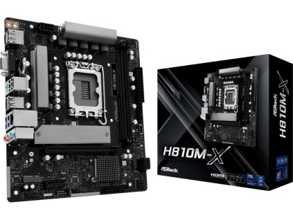 ASRock MB Sc LGA1851 H810M-X, Intel H810, 2xDDR5, 1xDP, 1xHDMI, 1xVGA, mATX