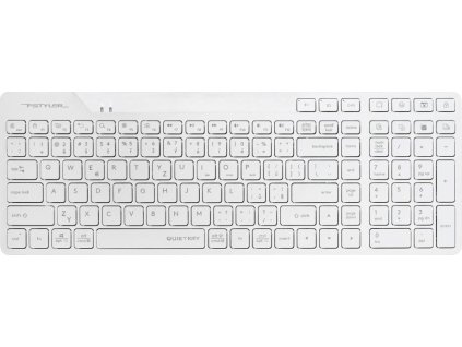 A4tech FStyler FBK27C AS, bezdrátová Dual mode Bluetooth+2,4G klávesnice, CZ, bílá