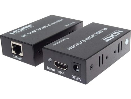 PremiumCord HDMI2.0 extender na 60m přes jeden kabel Cat5e/Cat6/Cat7