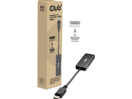 Club3D hub MST (Multi Stream Transport) DisplayPort 1.4 na 3x HDMI 8K60Hz (M/F)