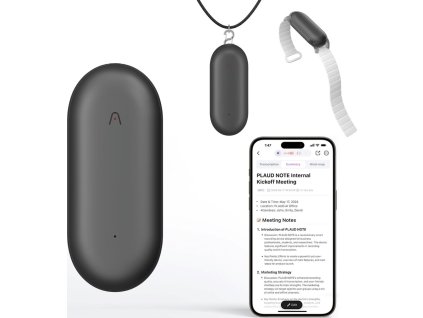 PLAUD Note Pin Grey - AI hlasový záznamník (2025)