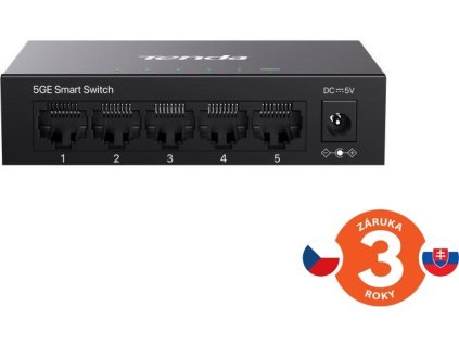 Tenda TEG2205D Websmart L2 cloud managed switch, 5x 10/100/1000 Mbps, Kov, Fanless - bez ventilátorů