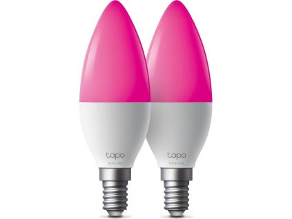TP-Link Tapo L430C(2-pack) chytrá WiFi stmívatelná LED žárovka (barevná,2500K-6500K,470lm,2,4GHz,E14)