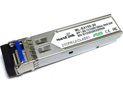 MaxLink 1.25G SFP optický modul, WDM(BiDi), SM, Tx 1310/Rx1550nm, 20km, 1x LC konektor, DDM