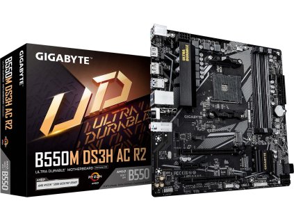 GIGABYTE MB Sc AM4 B550M DS3H AC R2, AMD B550, 4xDDR5, DP, HDMI, mATX