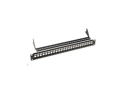 Solarix Univerzální modulární neosazený patch panel 24 portů černý 1U SX24M-0-STP-BK-UNI
