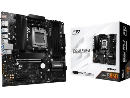 ASRock MB Sc AM5 B850M PRO-A, AMD B850, 4xDDR5, 1xDP, 1xHDMI, mATX