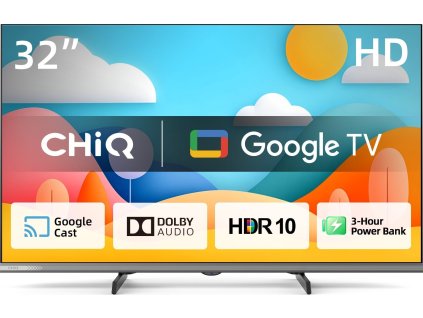 CHiQ L32M9PD TV 32" Powerbank, HD, smart, Google TV, Dolby Audio, dbx-tv, HDR 10