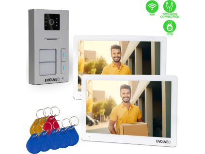 EVOLVEO DoorPhone 20-2W - 2 drátový videotelefon s aplikací pro dvě domácnosti a 32GB pamětí