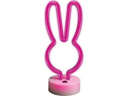 Dekorativní LED neon na stojanu Králíček růžový
