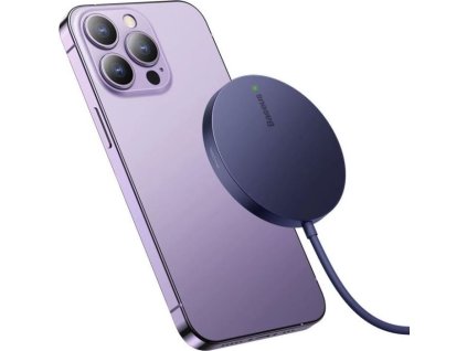 Baseus bezdrátová nabíječka do sítě Simple Mini3 15W USB-C fialová