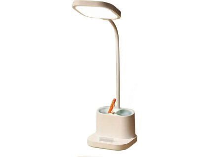 Platinet stolní LED lampa 5W, integrovaná baterie 2400mAh, USB port, bílá