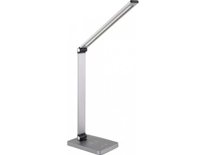 Platinet stolní LED lampa 10W stmívatelná, dotykové ovládání, bezdrátové nabíjení, USB port, stříbrn