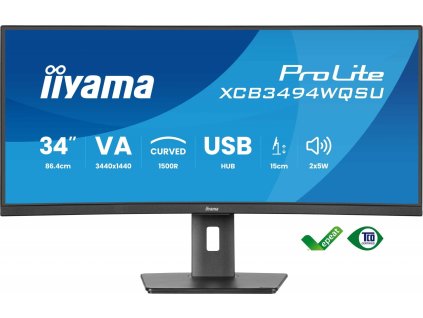 iiyama ProLite/XCB3494WQSU-B1/34"/VA/wQHD/120Hz/0,4ms/Black/3R