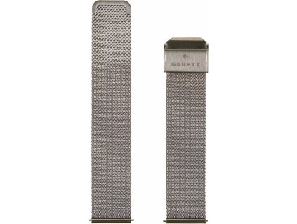 Garett univerzální řemínek 18 mm, stříbrný kovový, typ Mesh