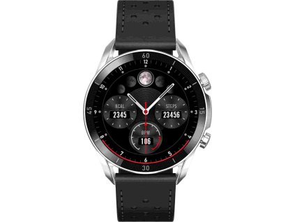 Garett Smartwatch V10 Silver-black leather