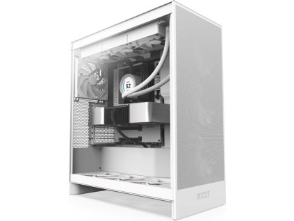 NZXT skříň H7 Flow edition / ATX / 3x 120 mm fan / USB-C / 2x USB / prosklená bočnice / mesh panel / bílá