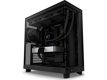 NZXT skříň H6 Flow dvoukomorová / MidT / 3x120mm fan / 2xUSB 3.2 / USB-C / prosklená bočnice i čelo / černá