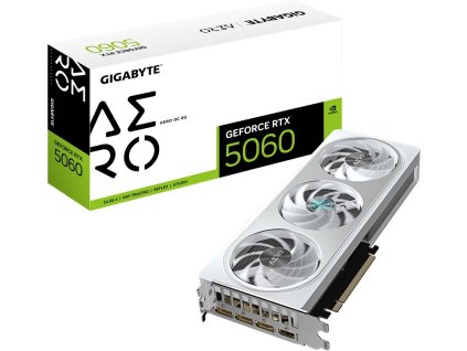 GIGABYTE VGA NVIDIA GeForce RTX 5060 AERO OC 8G, 8G GDDR7, 3xDP, 1xHDMI
