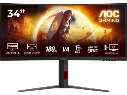 AOC MT 34" CU34G4 - 3440x1440,VA,180Hz,2xHDMI,DP,Pivot,Zakřivený