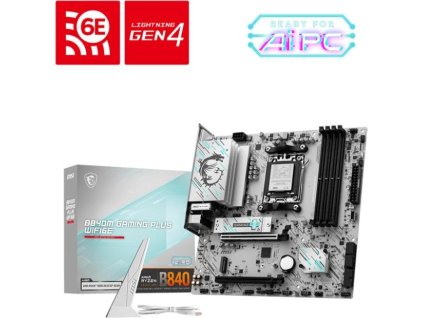 MSI MB Sc AM5 B840M GAMING PLUS WIFI6E, AMD B840, 4xDDR5, 1xHDMI, WI-FI, mATX
