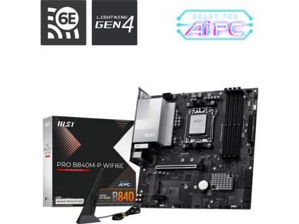 MSI MB Sc AM5 PRO B840M-P WIFI6E, AMD B840, 4xDDR5, 1xHDMI, WI-FI, mATX