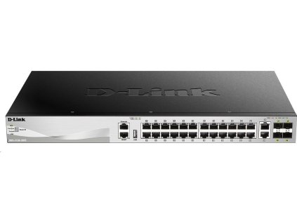 D-Link DGS-3130-30TS/SI L3 Stohovateľný riadený gigabitový prepínač, 24x gigabit, 2x 10GBASE-T, 4x SFP+