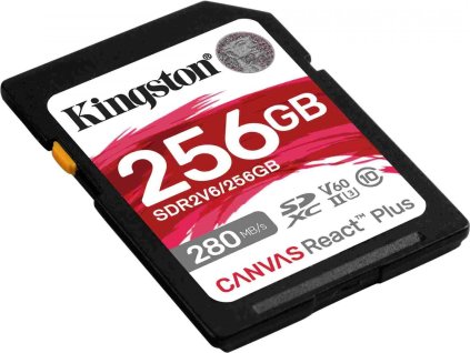 Kingston SDXC karta 256GB Canvas React Plus, UHS-II, U3, V60, R:280/W:150MB/s