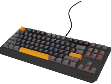 Genesis herní klávesnice THOR 230/TKL/RGB/Outemu Red/Drátová USB/US layout/Anchor Positive Šedá